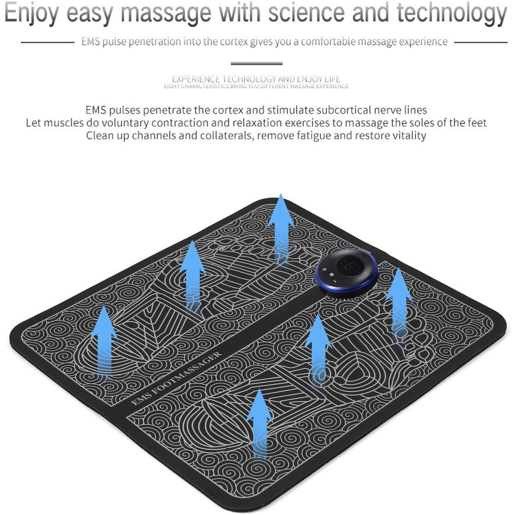 EMS Foot Massager Mat – Electric TENS Foot Massage Pad with Smart Display