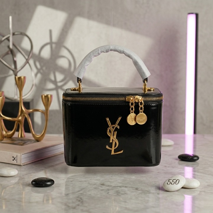 Black Synthetic Leather Beauty Bag β Makeup Organizer & Travel Cosmetic Pouch Product Description