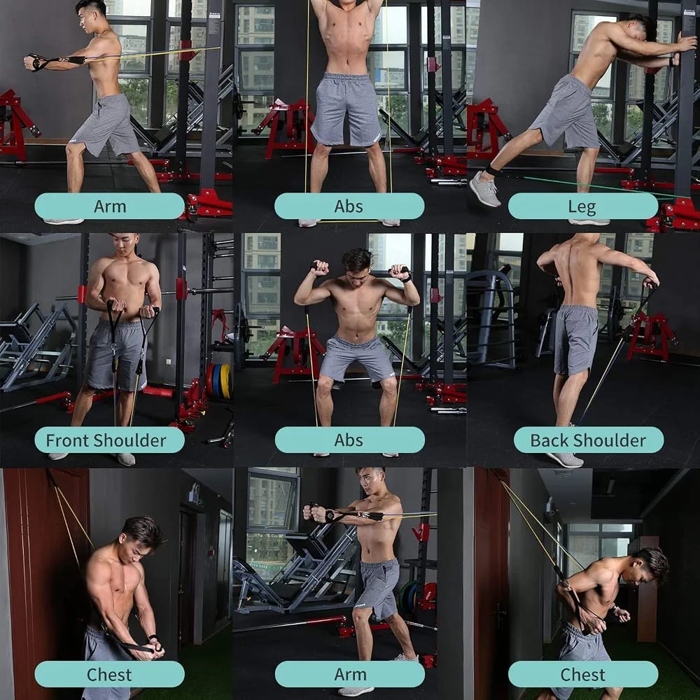 11-in-1 Natural Latex Resistance Bands Set β Portable Strength Training Exercise Kit
