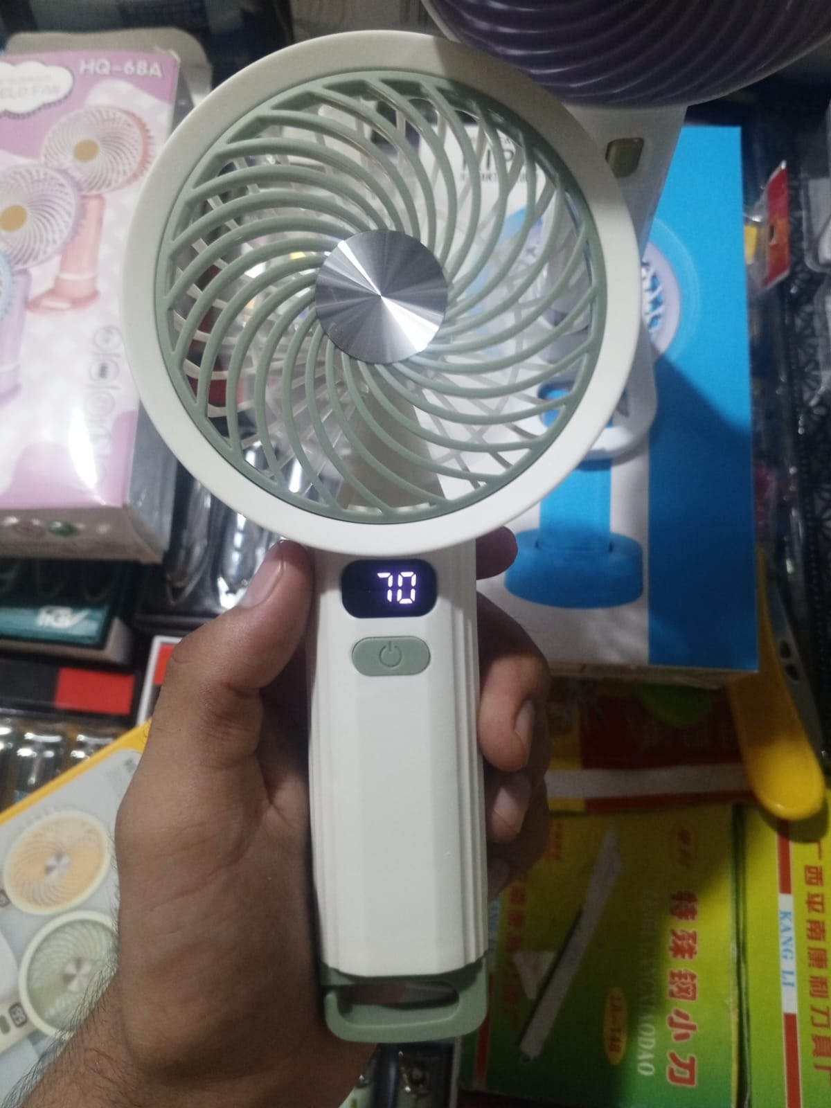 Portable Handheld Turbo Fan – 3-Speed Rechargeable Fan with LED Display