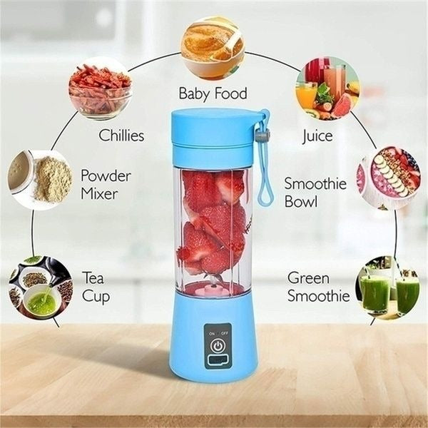 6-Blade Mini Portable USB Juicer Blender β Rechargeable Travel Smoothie Maker