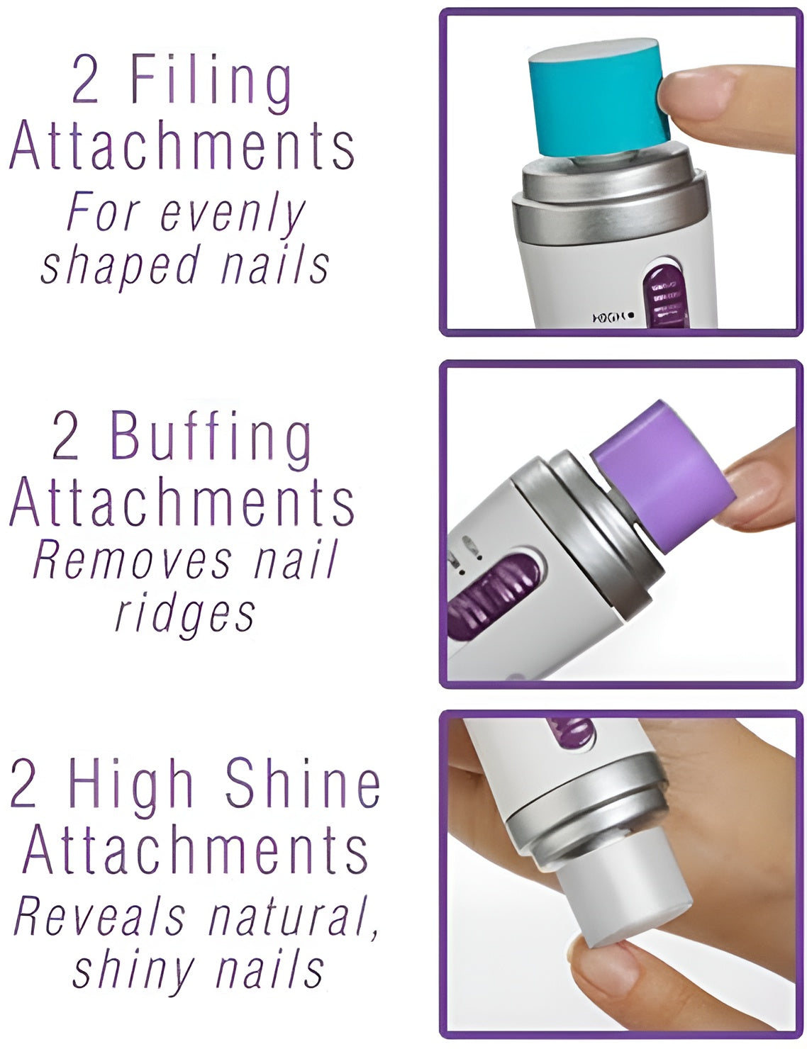 NAKED Nails Electronic Manicure Tool – Nail File, Buffer & Shine System