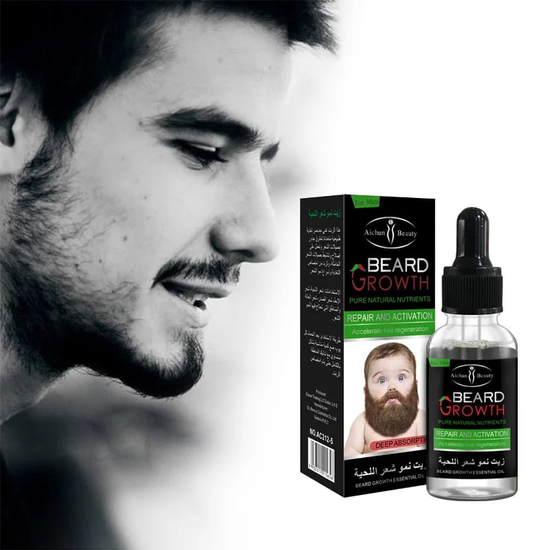 Aichun Beauty Organic Beard Growth Oil for Men – 30ml Nourishing Beard Care