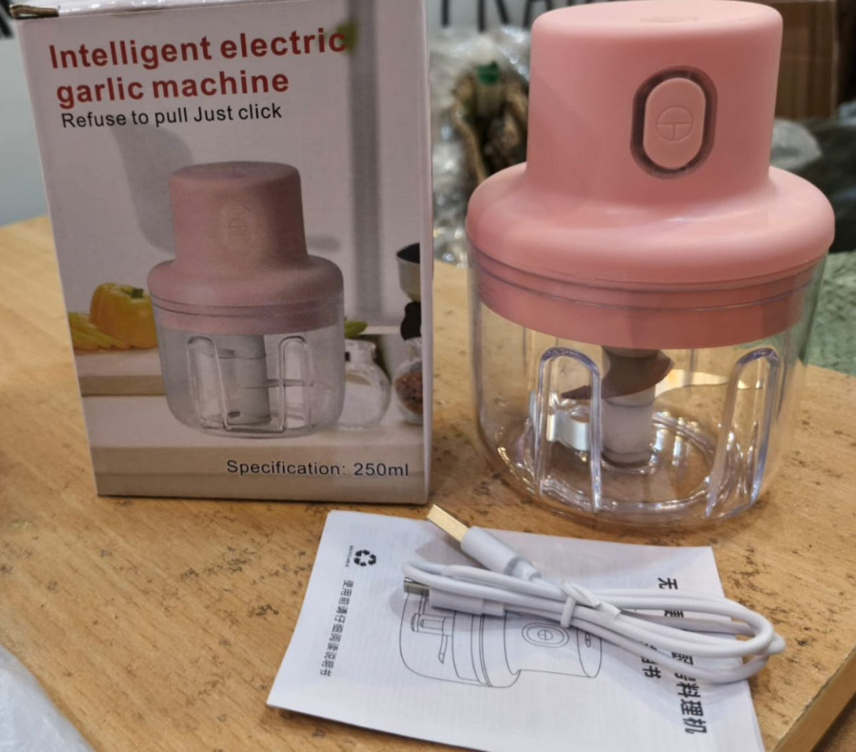 Mini USB Food Chopper 250ml | Rechargeable Vegetable, Garlic & Meat Grinder