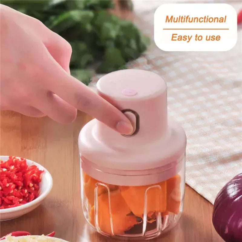 Mini USB Food Chopper 250ml | Rechargeable Vegetable, Garlic & Meat Grinder